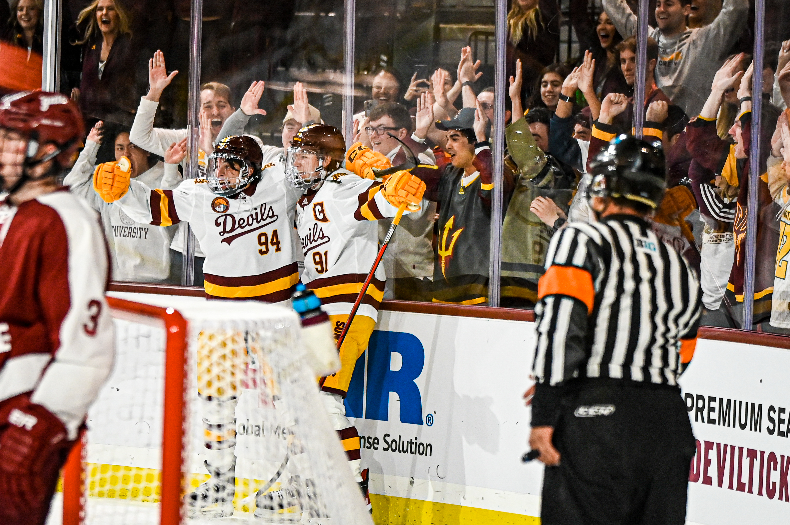 Josh Doan first Mullett goal celebration